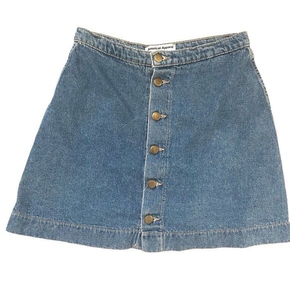 American apparel button front denim skirt - Picture 1 of 9